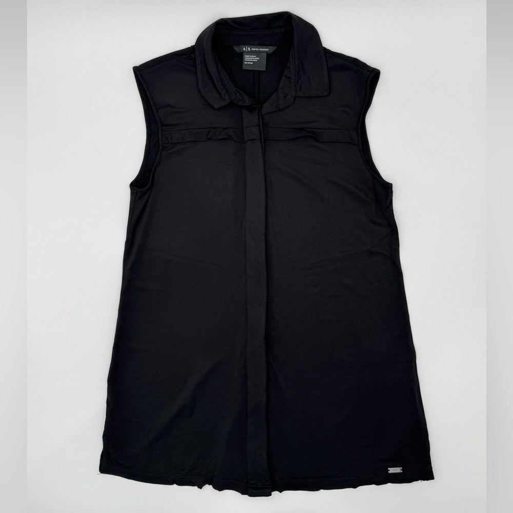 Armani Exchange Women’s Black Button Down Sleeveless Blouse Size XS